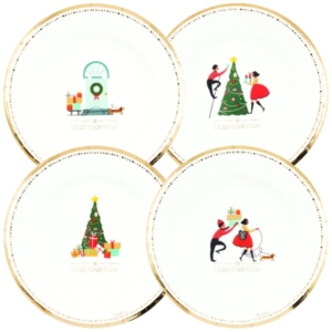 PIATTO DESSERT ROUND SHAPE Ø23 cm. COMPOSTABILE CHRISTMAS STORY 4 MODELLI ASSORTITI PZ.8