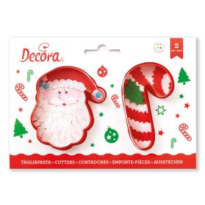 SET 2 TAGLIAPASTA IN PLASTICA BABBO NATALE CANDY CANE