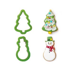 SET 2 TAGLIAPASTA IN PLASTICA ALBERO E PUPAZZO DI NEVE 2 SET 2 TAGLIAPASTA IN PLASTICA ALBERO E PUPAZZO DI NEVE