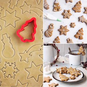 SET 2 TAGLIAPASTA IN PLASTICA ALBERO E PUPAZZO DI NEVE 4 SET 2 TAGLIAPASTA IN PLASTICA ALBERO E PUPAZZO DI NEVE