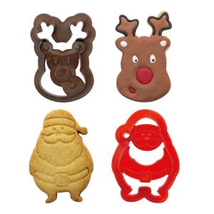 SET 2 TAGLIAPASTA IN PLASTICA BABBO NATALE E RENNA 2 SET 2 TAGLIAPASTA IN PLASTICA BABBO NATALE E RENNA