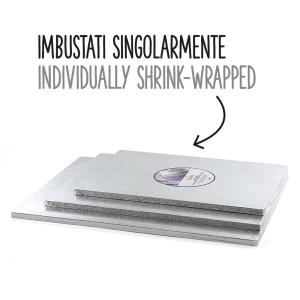 SOTTOTORTA RETTANGOLARE PASTA DI CELLULOSA/ALLUMINIO ARGENTO 2 SOTTOTORTA RETTANGOLARE PASTA DI CELLULOSA/ALLUMINIO ARGENTO
