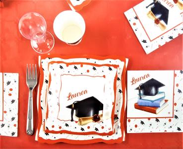 PIATTI QUADRATI CM.24 LA MIA LAUREA