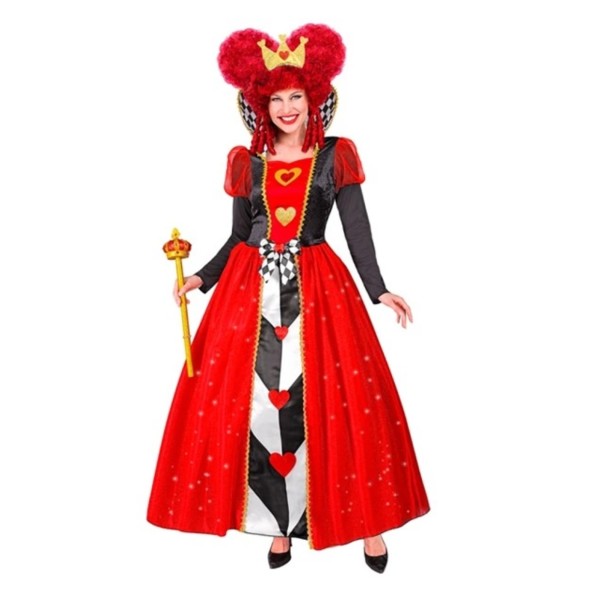 COSTUME ADULTA REGINA DI CUORI DISPONIBILE IN VARIE TAGLIE pz.1 2 COSTUME ADULTA REGINA DI CUORI DISPONIBILE IN VARIE TAGLIE pz.1