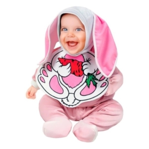 COSTUME BABY CONIGLIETTO ORECCHIE E BAVAGLINO TAGLIA UNICA pz.1