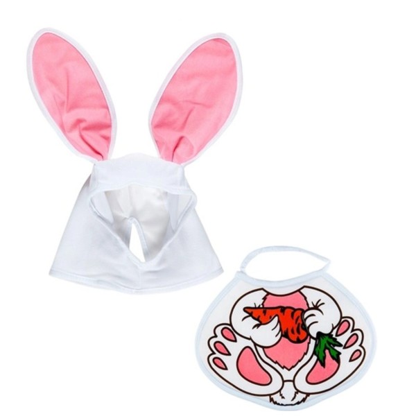 COSTUME BABY CONIGLIETTO ORECCHIE E BAVAGLINO TAGLIA UNICA pz.1