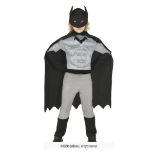 COSTUME BAMBINO SUPEREROE MANTELLO NERO PIPISTRELLO DISPONIBILE IN VARIE TAGLIE PZ.1