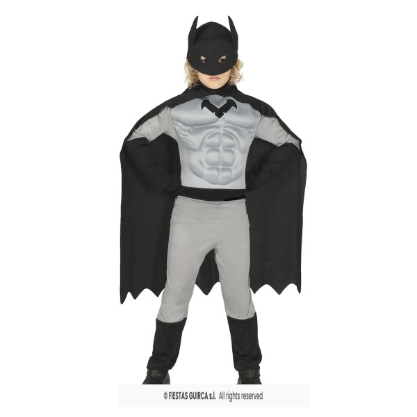 COSTUME BAMBINO SUPEREROE MANTELLO NERO PIPISTRELLO DISPONIBILE IN VARIE TAGLIE PZ.1