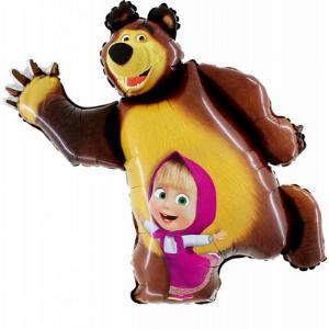 PALLONCINO MYLAR SUPER SHAPE MASHA CON ORSO