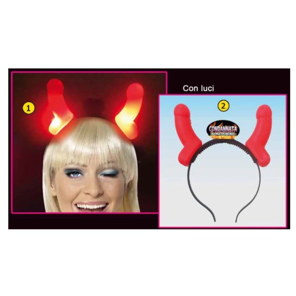 CERCHIETTO CORNA PENE LUCE LED pz.1 1 CERCHIETTO CORNA PENE LUCE LED pz.1