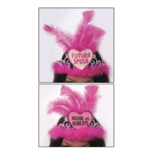 TIARIA PINK CON PIUME FUXIA FUTURA SPOSA/ADDIO AL NUBILATO
