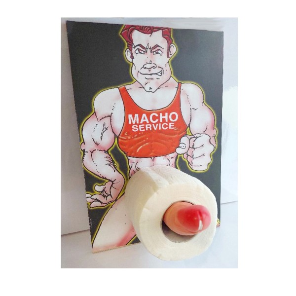 QUADRETTO DA APPENDERE PORTACARTA IGIENICA A FORMA DI PENE MACHO SERVICE