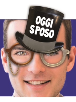 OCCHIALI CILINDRO ADDIO AL CELIBATO OGGI SPOSO pz.1