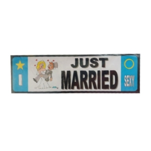 TARGA PER AUTO JUST MARRIED pz.1