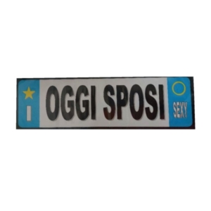 TARGA PER AUTO OGGI SPOSI pz.1
