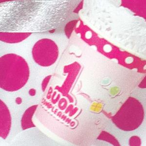 BICCHIERE 1° COMPLEANNO NEW ROSA pz.10